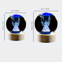 Lámpara De Noche De Cristal 3D Con Ángel Guardian Regalo Para Aniversario Cumpleaños O San Valentín Para Mujer Novia Madre - details 1