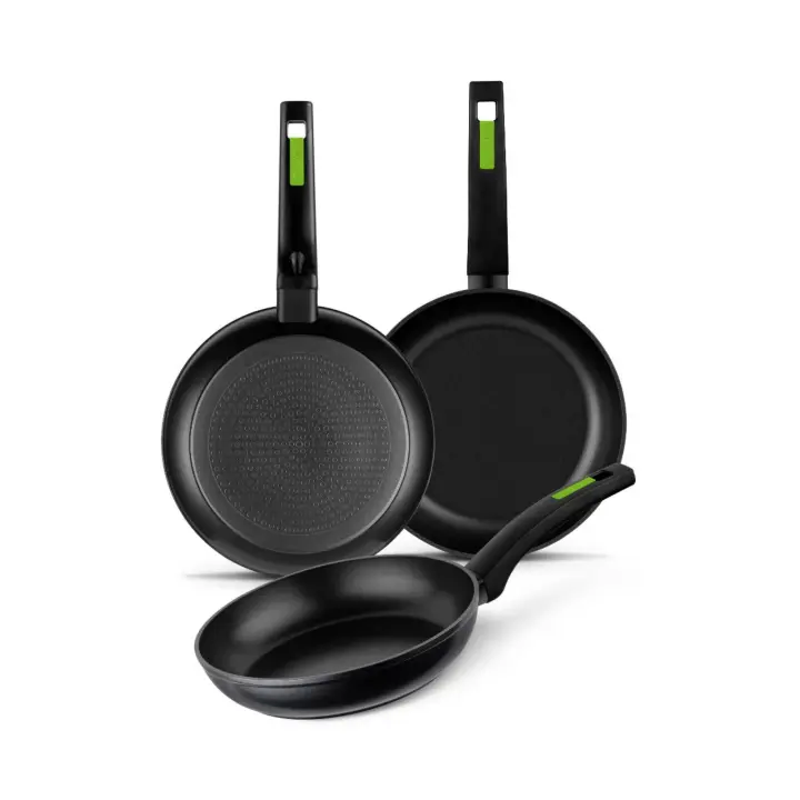 Set de 3  Sartenes MONIX modelo GREEN 18/22/26 cm, Verde, 3 Piezas - 1