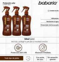 Babaria Pack 3x Aceite Protector Coco SPF30: Protección Solar y Potenciador del Bronceado para una Piel Radiante - details 0