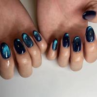 Juego De 24 Piezas De Uñas Postizas Rojas De Medio Longitud En Forma De Alerón Uñas Postizas De Cubre-Vellos Redondas Y Ovaladas Para Uso Diario Y Fiestas - details 2