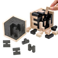 Juguete Educativo De Madera 3D IQ Puzzle 54 Piezas Forma TH Juego Inteligente Para Enthusiasts De Los Rompecabezas - details 0