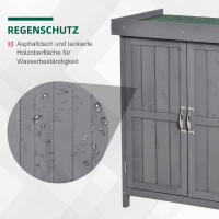 Armaria de Jardín Armario para equipamiento de Abeta weatherproof, puertas doobles, 2 compartimientos, Caja de almacenamiento exterior, Armario para herramientas, Caseta de Jardín, gris oscuro, 74x43x88 cm - details 0