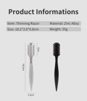Afeitadora Manual De Cincel Para Barbero Doble Lado Herramienta De Corte De Cabello Para Salon De Belleza Cuchillo Portador De Acero De Aleación De Zinc - details 1