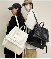 Bolso tipo mochila para el hombro con colgante, moderno, sencillo, informal y de gran capacidad para mujer, con textura y estilo. - details 25