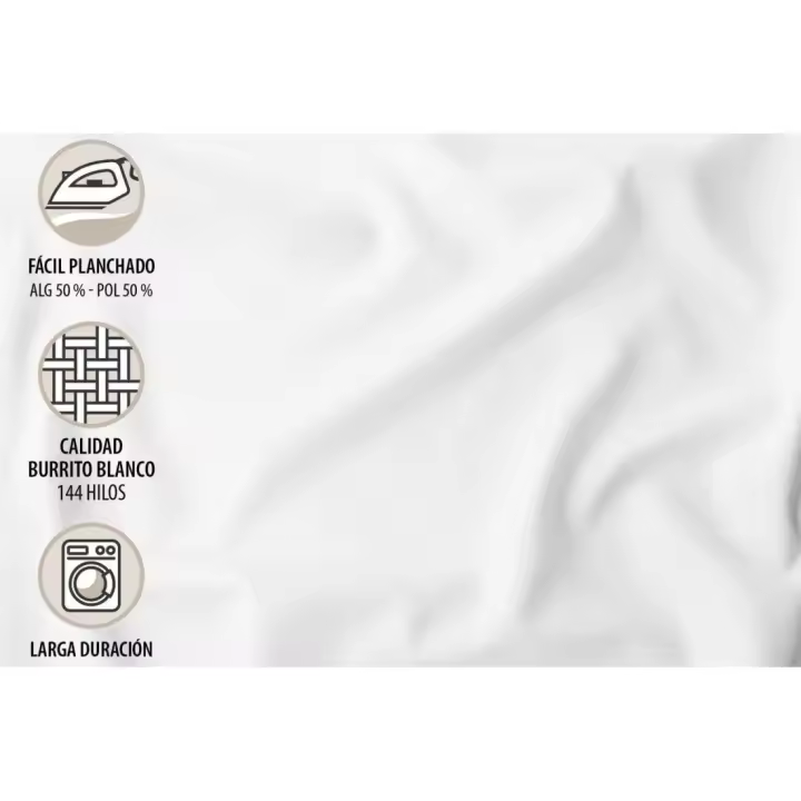 Juego de Sábanas 865 Piedra Burrito Blanco - 1