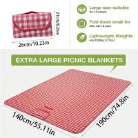Manta De Picnic 140x190cm Roja a Cuadros Lavable Y Ligera Con Manija Para Senderismo Viajes Al Aire Libre Y Camping En Parques - details 1