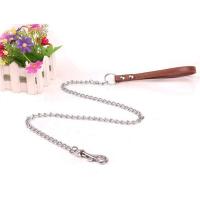 Correa De Metal Duradero Antigolpes Para Perros Pequeños Medianos Y Grandes Con Manija De Cuero PU Y Cadena De Hierro Accesorios Para Mascotas - details 5