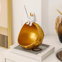 Adorno De Escritorio Espacial Con Resina Figura De Espaceman Y Planeta En Caja Organizadora Para Decoración De Habitación Temática De Espacio - details 2
