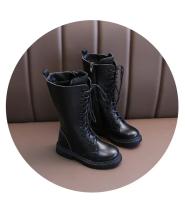 Botas De Niñas Largas En Negro Moda Otoño Invierno Bota De Motocicleta Clásica De Goma Alta Botas De Princesa Con Cierre De Cremallera - details 11