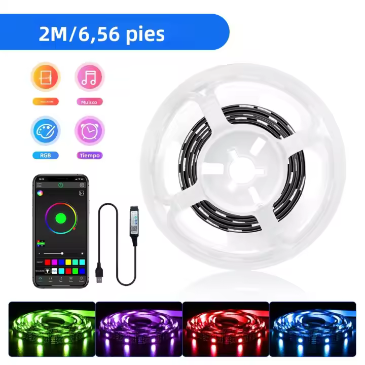 Nexillumi LED Strip Lights 1M-15M Luz De Fondo Para TV RGB Controlado Por APP Y Sincronizado Con La Música USB Powered Para TV De 22-85 Pulgadas - 1