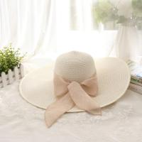 Sombrero De Sol Para Mujer Beige Con Gran Lazo Plegable Sombrero De Pescador Protección Solar Para Playa Gorra De Verano - details 1
