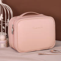 Bolso De Maquillaje Para Mujer Organizador De Viaje Impermeable De PU Cuero Con Compartment Multiuso Cierre De Cremallera - details 12
