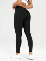 Pantalones De Yoga V-Forma Alta Rebound Levantamiento De Caderas Pleated Sudaderas Entrenamiento Correr Fitness Leggings De Yoga Para Mujer Cintura Elástica Material Poliéster Sin Bolsillos Transpirables Y Cómodos - details 4