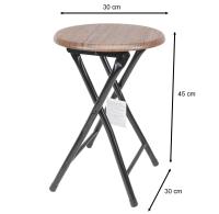 The Secret Home Taburete Plegable de Madera - 30x45cm - Estructura Metálica - Ideal para Cocina, Terraza o Jardín - Color Natural - Diseño Moderno - details 2