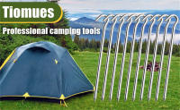10pcs Palos De Tenda De Aluminio Con Gancho Para Camping Y Viajes Al Aire Libre Palos De Tierra Duros Y Ligeros Para Tarp Y Awning - details 6