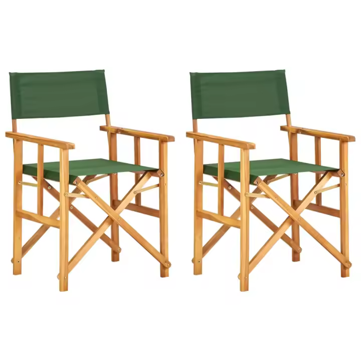 vidaXL Sillas de director 2 uds madera maciza de acacia - 1