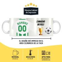 DEREGALOOS Taza de Fútbol Personalizada del Real Betis Balompié para forofos y aficionados - details 2