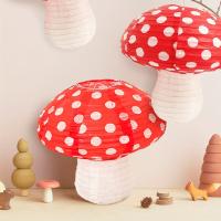 3pcs Lámpara De Papel Creativa 3D De Setas Para Decoración De Cumpleaños Propiedades De Fiestas DIY Lámpara - details 1