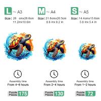Puzzle De Tortuga De Madera En Forma Irregular Regalo Para Agradecimiento Y Navidad Reducción Del Estrés Adulto Juego De Rompecabezas Personalizado - details 6