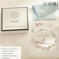 XOEMEL Pulsera de Plata 925 para Mujer, Mariposas, pulsera de Oro Rosa para Mujer with Perlas, pulsera ajustable en Capas, pulseras de La Amistad, Regalos para Mujeres, 17,7 pulgadas - details 4
