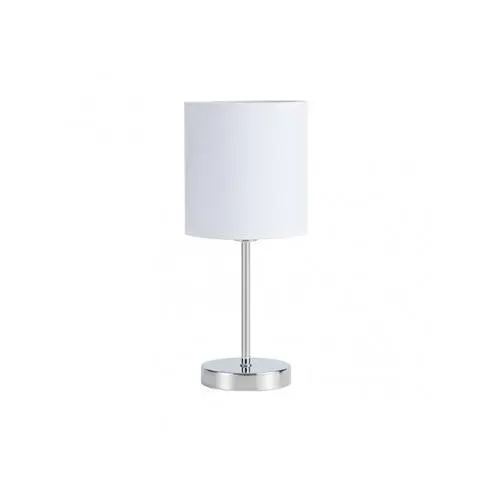 FABRILAMP Lámpara de Mesa Sobremesa Chanza 1xe14 Cromo con Pantalla Blanca 37x16x16 Cm - Diseño Elegante - 1
