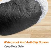Cama Perro CóModo Y CáLida, Felpa Camas para Gatos Invierno, Cojin Redonda Perro Antideslizante, Cojines Suave Lavable, para Gato Y Perros Medianos PequeñOs, (Diameter:50cm, Gris) - details 3