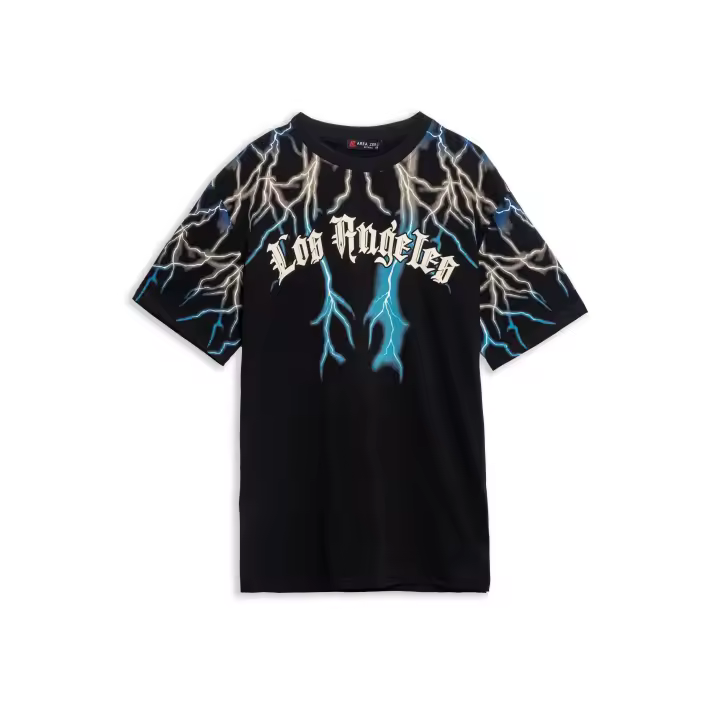 Camiseta Area Zero Negra Los Angeles Thunder Back Wings Tee - 1