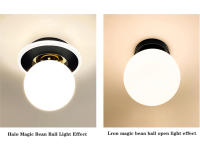 Lámpara De Techo LED IRALAN E27 Sencilla De Vidrio Y Madera Moderna Nórdica Para Decoración De Habitaciones Y Casas Luz De Cristal De Bolita - details 5