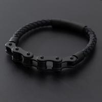 Pulsera De Cuero Trenzado Con Cadena De Bicicleta Y Hebilla De Metal Estilo Punk Retro Para Hombres Joyería De Fiesta De Motocicleta Y Ciclismo - details 3