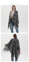 2023 Otoño e Invierno chal con borlas capa de bufanda de doble propósito de Cachemira de imitación gruesa de moda - details 5