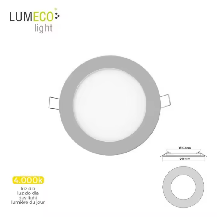 Mini downlight led empotrable redondo 6w 4000k luz día Color cromado ø11.7cm EDM - 1