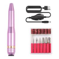 Kit De Lima de uñas profesional Eléctrica compacta para uñas acrílicas, uñas de gel, herramientas de Pulido de manicura y pedicura (Rosa estándar) - details 1