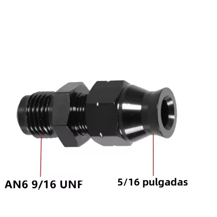 Adaptador De Conector Recto De 5/16" a 6AN Male Flare En Aleación De Aluminio Anodizada Para Tubo De Combustible TF-1066-AN6 - 1