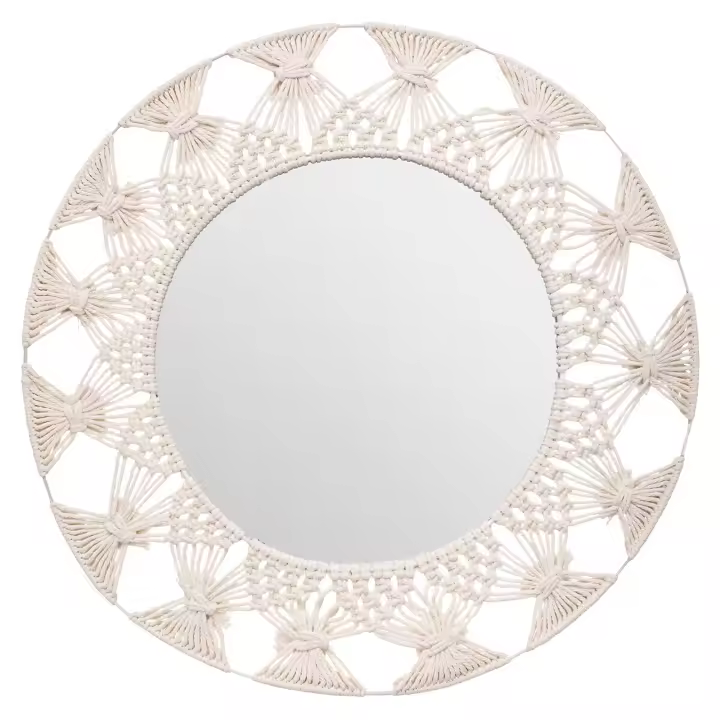 Atmosphera Espejo de Palma de Algodón Beige - 56 X 1,5 Cm - 1