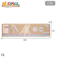 WOOMAX - Carrito bebé juguetes, cochecito muñecas 36 cm, fabricado de madera, color rosa con margaritas, medidas 33x51x44 cm, juguete niña 2 años, sillas de paseo, portabebés muñeca, sillita, +24 meses - details 5