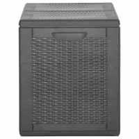 vidaXL Caja de almacenaje para jardín 180 L PP ratán negra - details 3