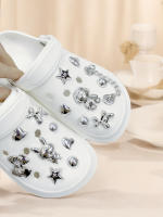 16pcs Accesorios Para Zapatillas Clogs Electroplata Astronauta Conejo DIY 3D Decoraciones Para Jardín Zapatos - details 0