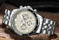 Reloj De Cuarzo Para Hombre REWARD En Acero Inoxidable Dorado Deportivo Resistente Al Agua Con Cronógrafo Y Calendario Completo - details 18