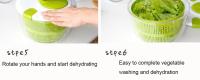 Ensaladera De Frutas Con Secador De Manivela Manual Accesorios De Cocina Ensaladera De Verduras Secadora Centrifuga Alimentos Deshidratadores Cesta De Frutas - details 10