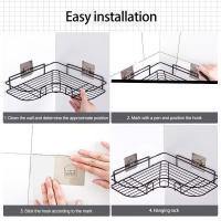 Rack De Acero Para Cocina Y Baño Resistente Almacenamiento En Esquina Durable Estructura Triangular Para Organizar Espacio - details 4