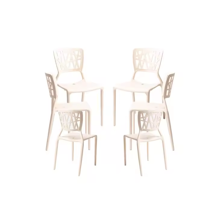 Pack 6 Sillas Delta - Beige - 1