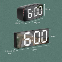 Acrylic/Mirror Digital Alarm Clock Voice Control (Powered By Battery) Table Clock Snooze Night Mode 12/24H Electronic LED Clocks - details 1