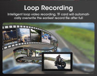 Pantalla Táctil IPS De 7" JMCQ Para Motocicleta Con DVR Dashcam Wireless Carplay Android Auto Cámara Frontal Y Trasera Grabadora Impermeable IPX7 - details 16
