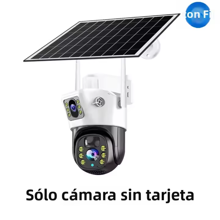 Cámara Solar 8MP 4G WiFi Doble Lente CCTV 4K Pantalla Dual Protección De Seguridad Detección Humana PTZ Impermeable Al Aire Libre Cam - 1