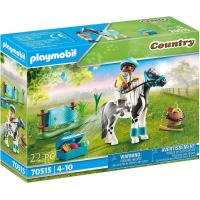 Poni Lewitzer PLAYMOBIL country caballos (70515) entrenamiento de pony blanco y negro con jinete y accesorios para montar a caballo - details 0