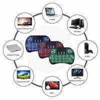 Teclado Inalámbrico Mini I8 2.4G Bluetooth Con Ratón Aire Multicolor Retroiluminado 7 Colores Remote Touchpad Para Android TV Box PC Laptop Soporte Ruso Inglés - details 5