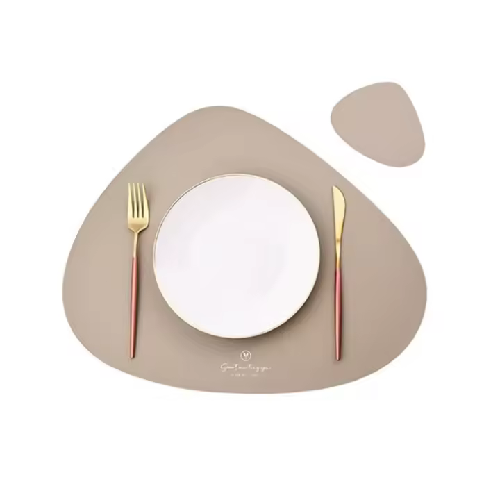 Inyahome Juego De 2 Tapetes De Cuero Sintético Para Mesa De Comedor Impermeables Y Lavables Coasters Para Cocina Estilo Americano - 1