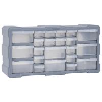 vidaXL Organizador Multicajones con 22 Cajones Taller Herramientas Armario Color Gris,  Naranja y negro, y mas - details 0