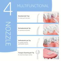 Irrigadores De Agua Eléctricos Para Dientes, Irrigador Oral Blanqueador Dental Con 4 Boquillas De Chorro, Kit De Cepillo De Dientes Blanqueador Impermeable Para Uso En Casa Y Viajes - details 7