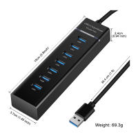 Adaptador de HUB USB 3.0, USB Multiconector, Hub USB 3.0 de 4 o 7 Puertos USB Ultra Slim USB Distribuidor USB Divisor 5Gbps Portátil USB 3.0 Hub Adaptador Compatible con MacBook Air, PS4 y Laptop Surface Pro, XPS - details 1